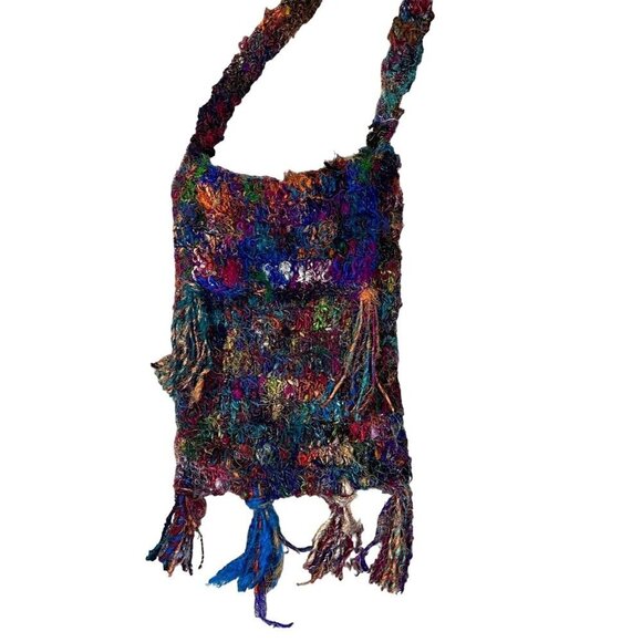 Lakhay's Collection Silk Crossbody Bag Purse Bright Colorful Boho Fun - Picture 3 of 9